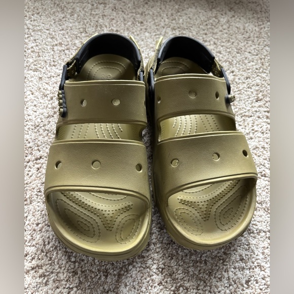 Crocs All Terrain Aloe Green with Black Trim Sandal Shoes  Men’s 10 - Picture 2 of 9
